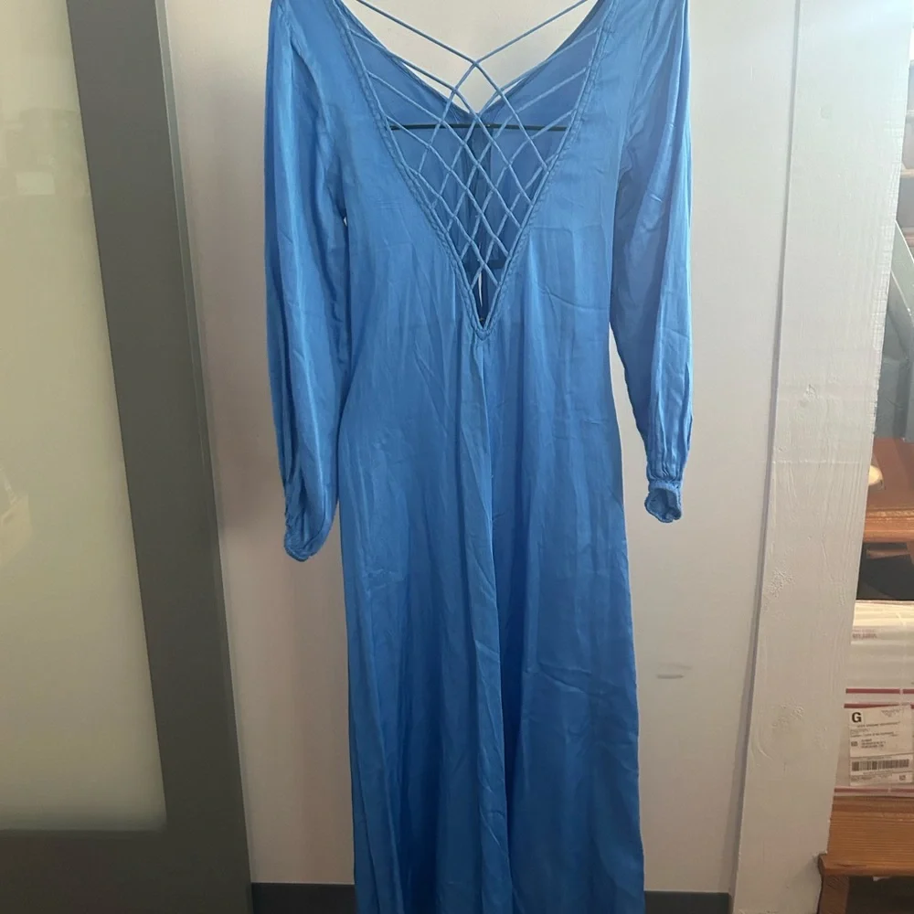 Free people blue midi‎ dress 2
